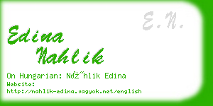 edina nahlik business card